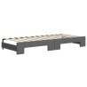 Lit de jour avec gigogne et matelas gris foncé 80x200 cm tissu 