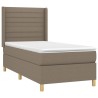 Sommier à lattes de lit matelas et LED Taupe 80x200cm Tissu 