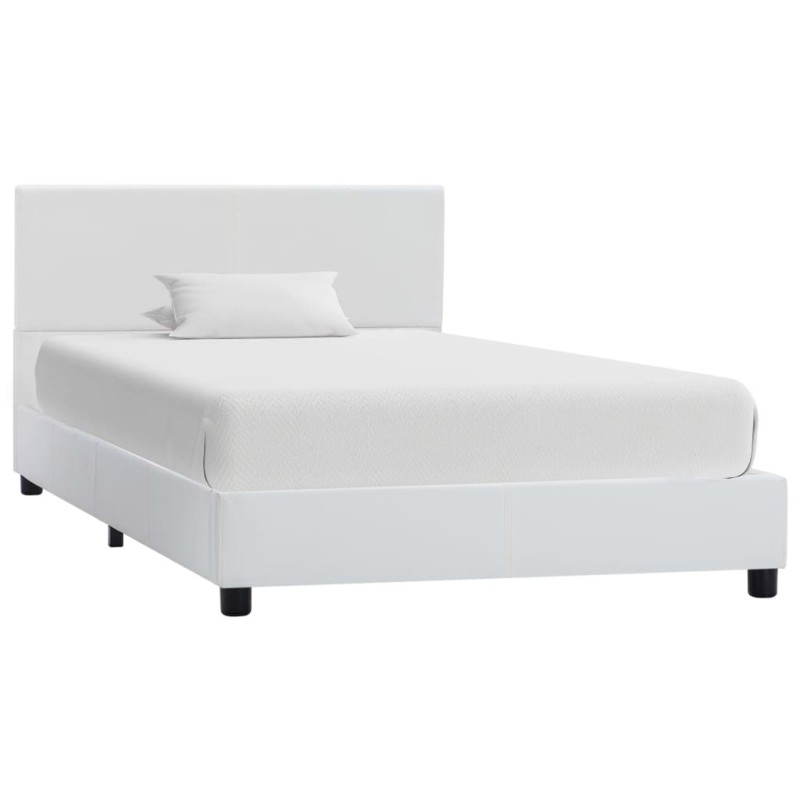 Cadre de lit Blanc Similicuir 100 x 200 cm 