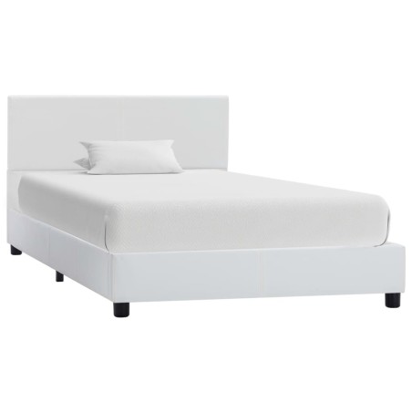 Cadre de lit Blanc Similicuir 100 x 200 cm 