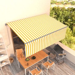 Auvent automatique rétractable avec store 4x3 m Jaune et blanc   