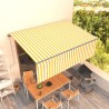 Auvent automatique rétractable avec store 4x3 m Jaune et blanc   