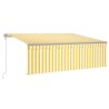 Auvent automatique rétractable avec store 4x3 m Jaune et blanc   