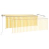 Auvent automatique rétractable avec store 4x3 m Jaune et blanc   