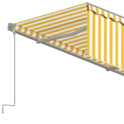 Auvent automatique rétractable avec store 4x3 m Jaune et blanc   
