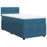 Sommier à lattes de lit avec matelas bleu 90x200 cm velours 