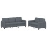 Ensemble de canapés 2 pcs gris foncé velours 