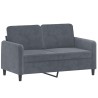 Ensemble de canapés 2 pcs gris foncé velours 