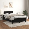 Sommier à lattes de lit avec matelas noir 120x190 cm velours 