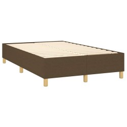 Sommier à lattes de lit et matelas marron foncé 120x190cm tissu 
