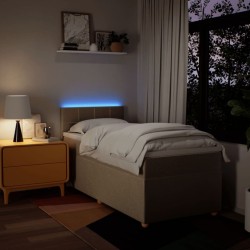 Sommier à lattes de lit avec matelas Crème 100x200 cm Tissu 
