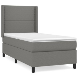 Sommier à lattes de lit avec matelas Gris foncé 80x200 cm Tissu 