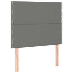 Sommier à lattes de lit avec matelas Gris foncé 80x200 cm Tissu 