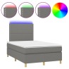 Sommier à lattes de lit matelas LED gris foncé 120x190 cm tissu 