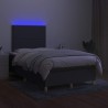 Sommier à lattes de lit matelas LED gris foncé 120x190 cm tissu 