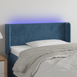 Tête de lit à LED Bleu foncé 93x16x78/88 cm Velours 