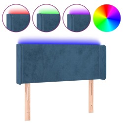 Tête de lit à LED Bleu foncé 93x16x78/88 cm Velours 