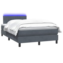 Sommier à lattes de lit et matelas gris foncé 120x210cm velours 
