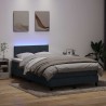 Sommier à lattes de lit et matelas gris foncé 120x210cm velours 