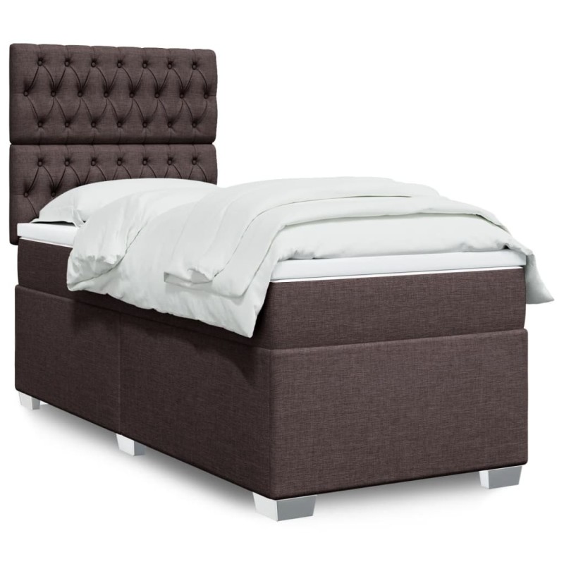 Sommier à lattes de lit avec matelas Marron foncé 90x200 cm 