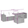 Salon de jardin 5 pcs avec coussins gris résine tressée 