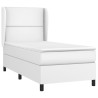 Sommier à lattes de lit avec matelas Blanc 90x190 cm Similicuir 