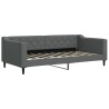 Lit de jour avec gigogne et matelas gris foncé 90x190 cm tissu 