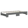 Lit de jour avec gigogne et matelas gris foncé 90x190 cm tissu 