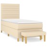 Sommier à lattes de lit avec matelas Crème 100x200 cm Tissu 