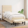 Sommier à lattes de lit avec matelas Crème 90x200 cm Tissu 