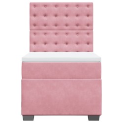 Sommier à lattes de lit avec matelas Rose 90x190 cm Velours 