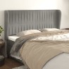 Tête de lit avec oreilles Gris clair 163x23x118/128 cm Velours 