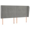 Tête de lit avec oreilles Gris clair 163x23x118/128 cm Velours 