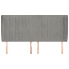Tête de lit avec oreilles Gris clair 163x23x118/128 cm Velours 