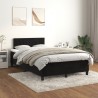 Sommier à lattes de lit avec matelas noir 120x190 cm velours 