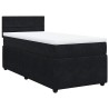 Sommier à lattes de lit avec matelas Noir 100x200 cm Velours 