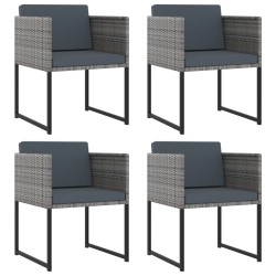 Ensemble à manger de jardin coussins 9pcs Résine tressée Gris 