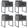 Ensemble à manger de jardin coussins 9pcs Résine tressée Gris 