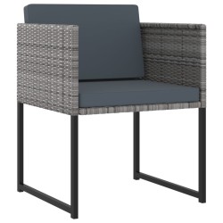 Ensemble à manger de jardin coussins 9pcs Résine tressée Gris 