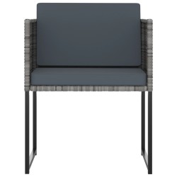 Ensemble à manger de jardin coussins 9pcs Résine tressée Gris 