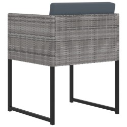 Ensemble à manger de jardin coussins 9pcs Résine tressée Gris 