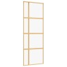 Porte coulissante doré 76x205 cm verre ESG clair et aluminium 