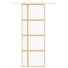 Porte coulissante doré 76x205 cm verre ESG clair et aluminium 