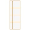 Porte coulissante doré 76x205 cm verre ESG clair et aluminium 