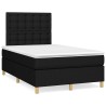 Sommier à lattes de lit avec matelas noir 120x190 cm tissu 