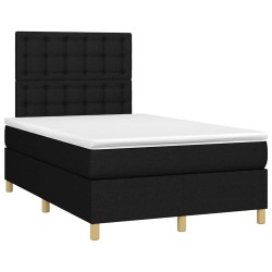 Sommier à lattes de lit avec matelas noir 120x190 cm tissu 