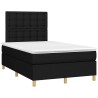 Sommier à lattes de lit avec matelas noir 120x190 cm tissu 