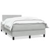 Sommier à lattes de lit et matelas gris clair 120x220cm velours 