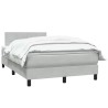 Sommier à lattes de lit et matelas gris clair 120x220cm velours 