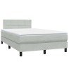 Sommier à lattes de lit et matelas gris clair 120x220cm velours 
